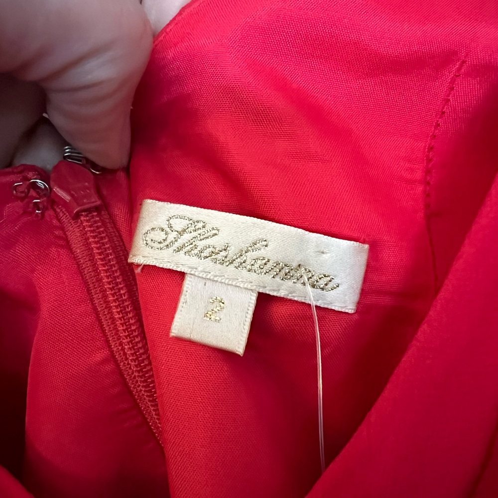 Shoshanna Silk Vibrant Red Mini Dress Size 2 - Picture 3 of 6